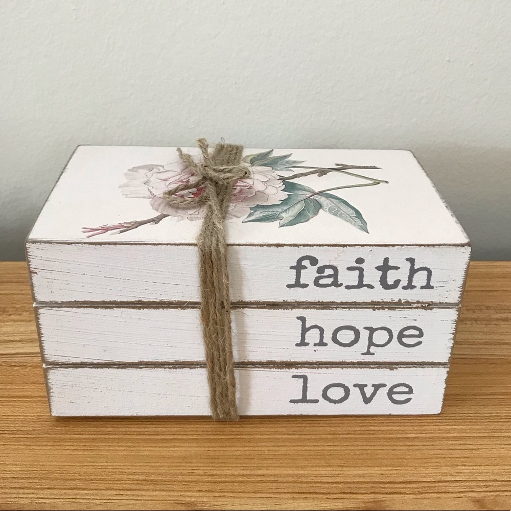 Faith hope love decor block